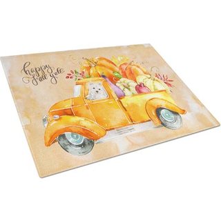 Caroline's Treasures CK2653LCB Fall Harvest Westie Glass Cutting Board Stor dekorativt tempereret glas Køkkenskæring og serveringsplade Stor i st