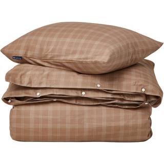 Lexington Checked Lyocell/cotton Sengesæt 150x210 Cm t/hvidt - Sengetøj Bomuld Brun - 12430017-2910-S175