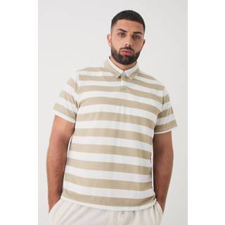 Mens Stone Plus Textured Stripe Polo