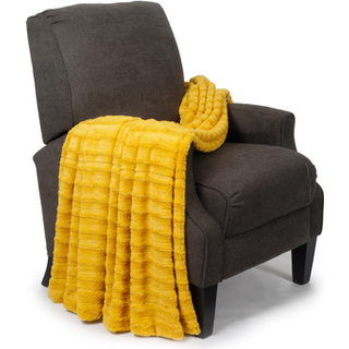 Hjem bl?de ting derby dobbeltsidet faux pels kast t?ppe citron curry 50 '' x 60 '' super bl?d behagelig fluffy plys seng sofa d?kning for hele ?r