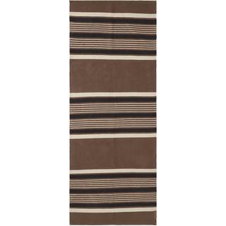 Lexington Striped Organic Cotton Tæppe 80x220 Cm /mørkegråt - Jutemtæpper Økologisk Bomuld Beige - 10008092-2721-RG15