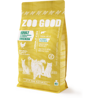 ZOO GOOD Cat Adult Sterilised Weight Loss/Light Kornfri Kylling - 8 kg