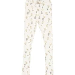 Lil Atelier Coconut Milk Yellow Blomstret Legging