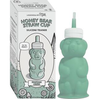 Legendairy Milk Honey Bear Straw Cup Silicone til babyer (grøn) 8 oz. Opvaskemaskine Safe Baby Straw Cup Food Grade Silicone Honeybear Sippy Cup