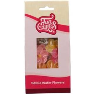 FunCakes - Pink Blomster Vaffelpapir, Sæt/8stk.