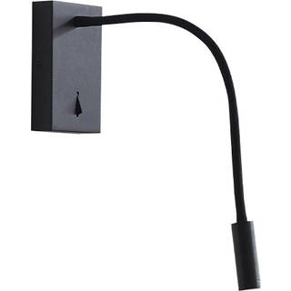 Lucande LED-læselampe Hetti, sort, metal, 14 cm høj
