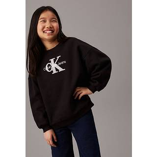 Oversized Fleece Logo Sweatshirt - Black - 10