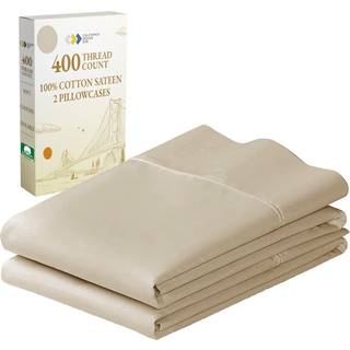 California Design Den Standard/Queen Size Pudebetrk St - 400 Thread Count Pudebetrk 100% Bomuld Satin St med 2 pudebetrk ndbar, klende bl
