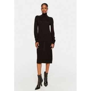 Merino Wool Shift Dress - Black - XXS