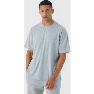 Mens Grey Oversized Basic Crew Neck T-shirt