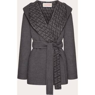 Valentino Toile Iconographe wool, cashmere, and silk coat - grey - XXS