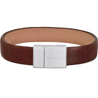 Son of noa brunt læderarmbånd - 21 cm