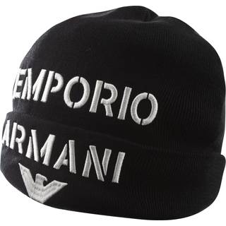 EMPORIO ARMANI Herren Mütze schwarz Schur-Wolle