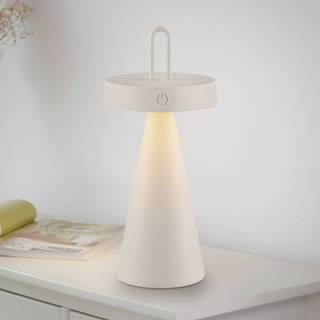 JUST LIGHT. LED-bordlampe Alwa grå-beige jern IP44