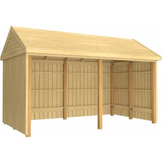 PLUS Classic Multi havehus i 2 moduler med åben front, natur/nåletræ - 10 m²