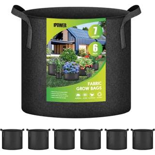 Ipower Plante Grow Bag 7 Gallon 6-Pack Heavy Duty Fabric Pots 300g tyk ikke-v?vet stofbeholdere luftning med nylonh?ndtag til plantning af gr?nts