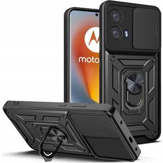 Motorola Edge 50 Fusion Tech-Protect Camshield Cover m. Magnetisk Fingerring & Ståfunktion - Sort