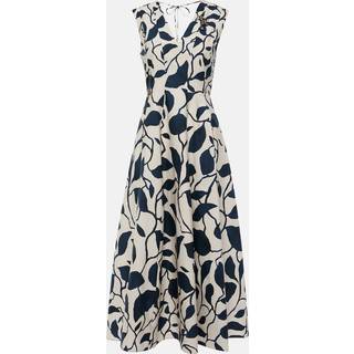 &#39;S Max Mara Printed cotton poplin midi dress - blue - L-XL
