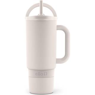 Ello Port 30oz tumbler med bære loop & integreret håndtag | Vakuumisoleret rustfrit stål Genanvendelig vandflaske rejse krus | Lækkesikre låg | F