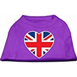 British Flag Heart Screen Print Shirt Purple LG LG
