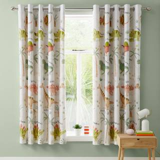 Catherine Lansfield Catherine Lansfield Green Sleepy Dinosaur Reversible Eyelet Curtains