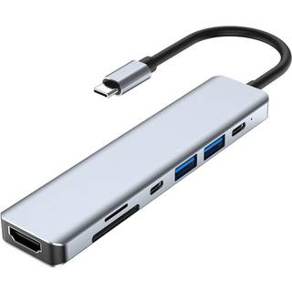 Lippa 7-i-1 USB-C Hub m. 60W PD Pass-through, 4K, HDMI