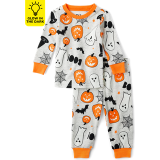 The Children's Place Unisex Baby og Brn Sskende Matchende Ferie Pyjamas St Bomuld Spgelser/Grskar Halloween 5 r