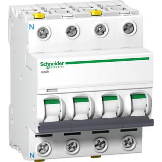SCHNEIDER AUTOMATSIKRING C40A 3P+N 10KA 4M A9F04740