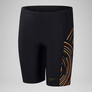 Speedo lange badebukser til drenge - Plastisol Placement - Sort/gul