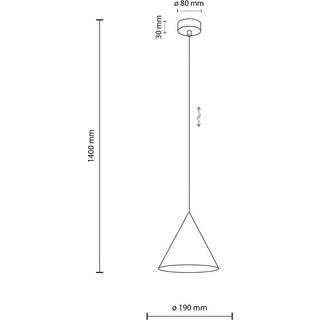 Hængelampe Cono TK Lighting, dæmpbar, Hvid/opal, Stue/spisestue, Metal, Moderne