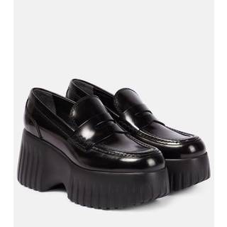 Hogan H-Stripes wedge leather loafers - black - EU 41.5