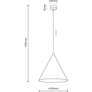 Hængelampe Cono TK Lighting, dæmpbar, Hvid/opal, Stue/spisestue, Metal, Moderne