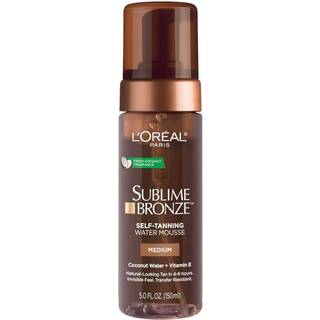 L'Oreal Paris Sublime Bronze Selvbrunende Vandmousse - Stribefri, Naturligt Udseende Brun Farve, 5 fl oz