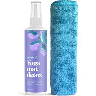ASUTRA Yoga Mat Cleaner Spray (fredelig lavendel) 4 fl oz - Ingen glatte rester kologiske teriske olier Dybderensning til fitnessudstyr og trn