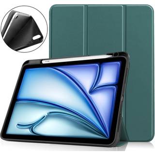 Til iPad Air 11 (2024) Etui Tre-fold Stativ Tablet Cover med Pen Holder
