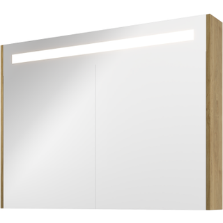 Sanibell Proline spejlskab med LED belysning og ideal eg sidepaneler 100x74cm