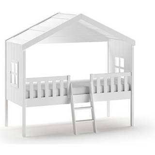 Halvhøj juniorseng husdesign 90 x 200 cm – hvid