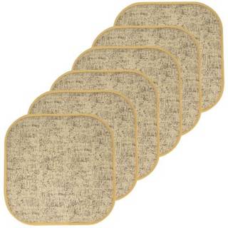 Sweet Home Collection Stol Pushion Memory Foam Pads Honeycomb Pattern Slip Non Skid Rubber Back Rounded Square 16 """" X 16 """" Sædeomslag 6 Pack Br
