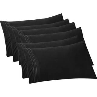 Elegant komfort 6-pakke solid pillowcases 1500 Premium Hotel Quality Microfiber-Glat vævet rynke og pletbestandig let slip-on 6-delt sæt standard