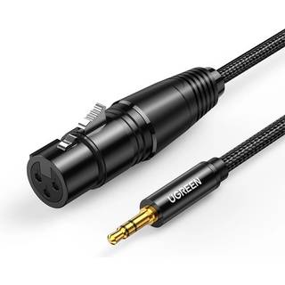 Ugreen 3,5 mm ministik (han) til XLR (hun) lydkabel, 1 m - sort