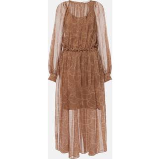 Max Mara Sheer silk georgette midi dress - beige - L