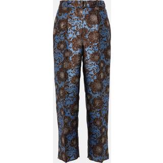'S Max Mara Elio floral jacquard straight pants - blue - S