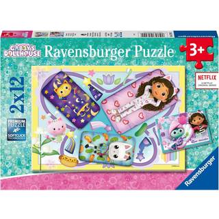 Ravensburger Gabbys Dukkehus puslespil 2x12 brikker - PJ time og Spa-tacular