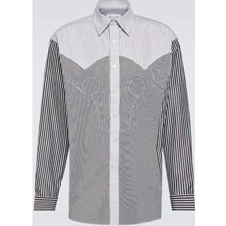 Maison Margiela Striped cotton-blend shirt - black - EU 36