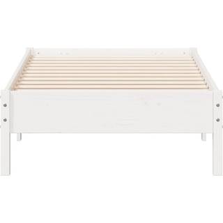 Sengeramme Uden Madras Massivt Fyrretræ - Hvid / 75 x 190 cm