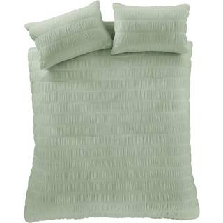 Catherine Lansfield Catherine Lansfield Sage Green Seersucker Easy Care Duvet Cover Set