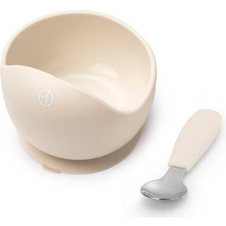 Elodie Details Silikoneskål med ske Vanilje Hvid
