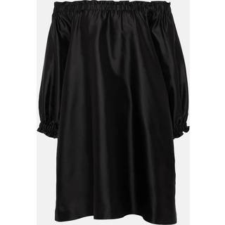 Max Mara Lepre off-shoulder silk and cotton minidress - black - S