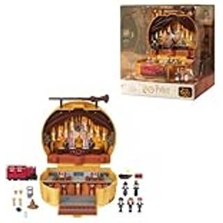 Polly Pocket Collector Playset Harry Potter Compact med 5 karakterdukker og 11 tilbehør Hogwarts udvendig