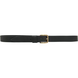 Tidsløs bælte i skindkvalitet / 12824 - Black/Brass - 95
